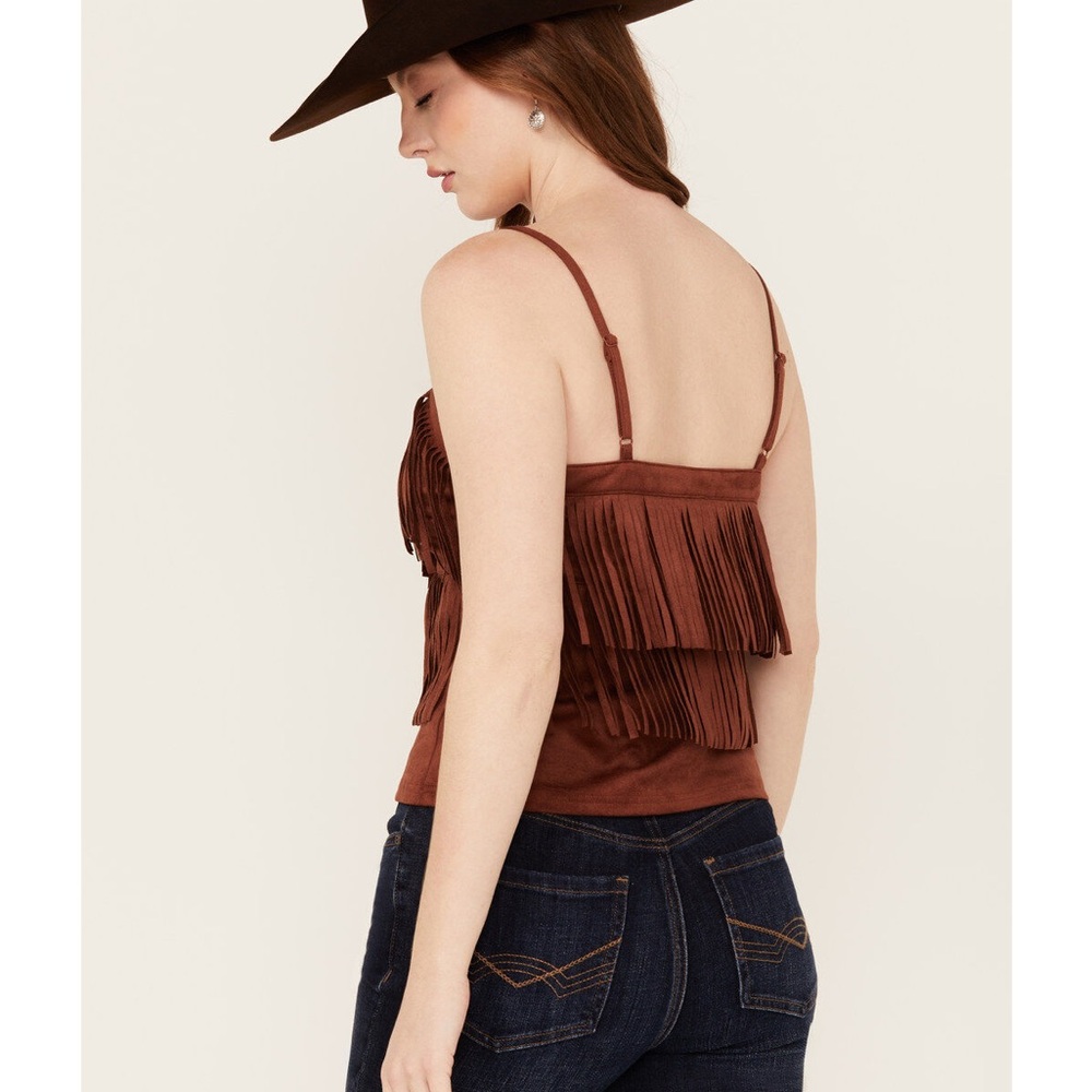 Idyllwind Women’s Stafford Faux Suede Fringe Tank XS - Picture 4 of 5